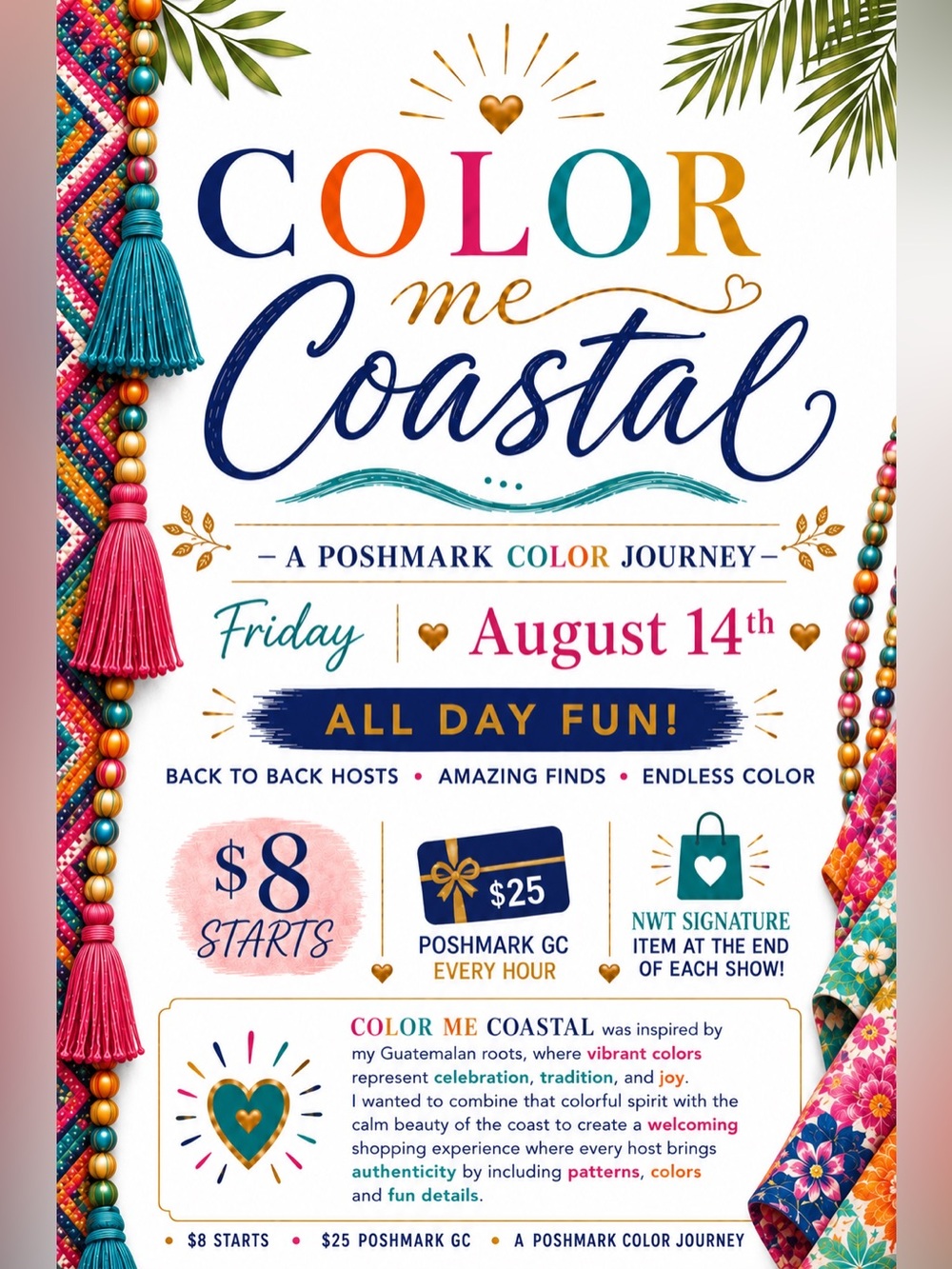 $8 Color Me Coastal Train ✨🩷🌺☀️ - Picture 1 of 1